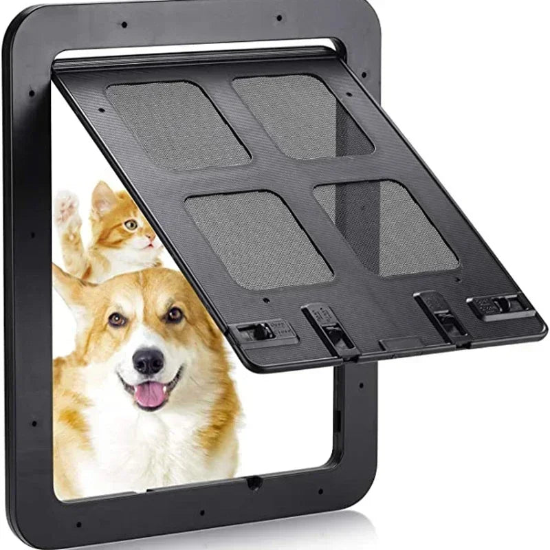 Pet Door New Safe Lockable Magnetic Screen Outdoor Dogs Cats Window