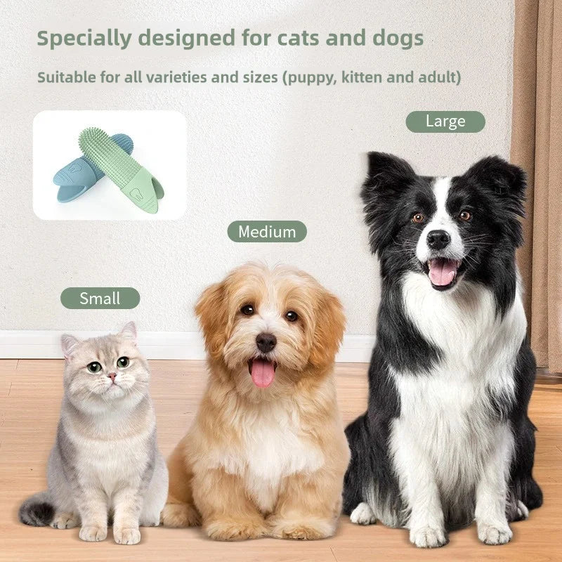 360°, Finger Toothbrush, Dogs, Cats, Dental Care, Silicone