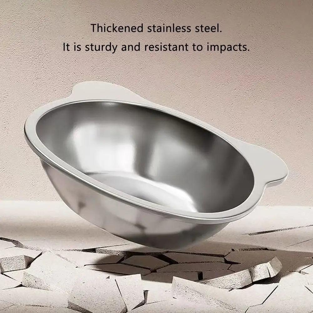 Elevated 15° Tilted Cat Bowl – Stainless Steel, Anti-Spill & Neck Protection