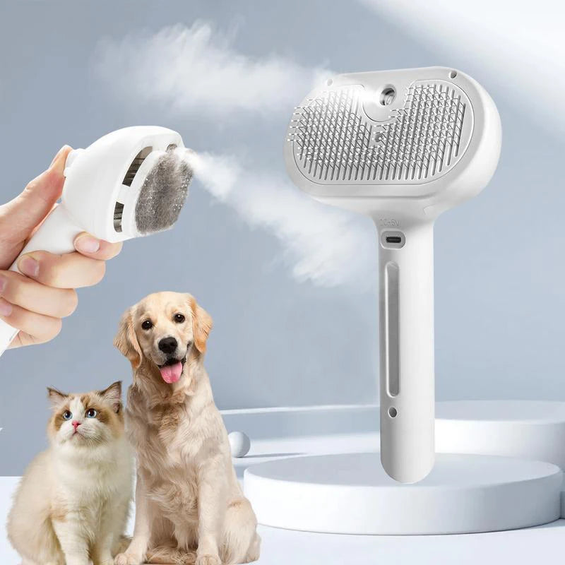 Dog Steam Comb Pet Massage Brush USB Charging Safe
