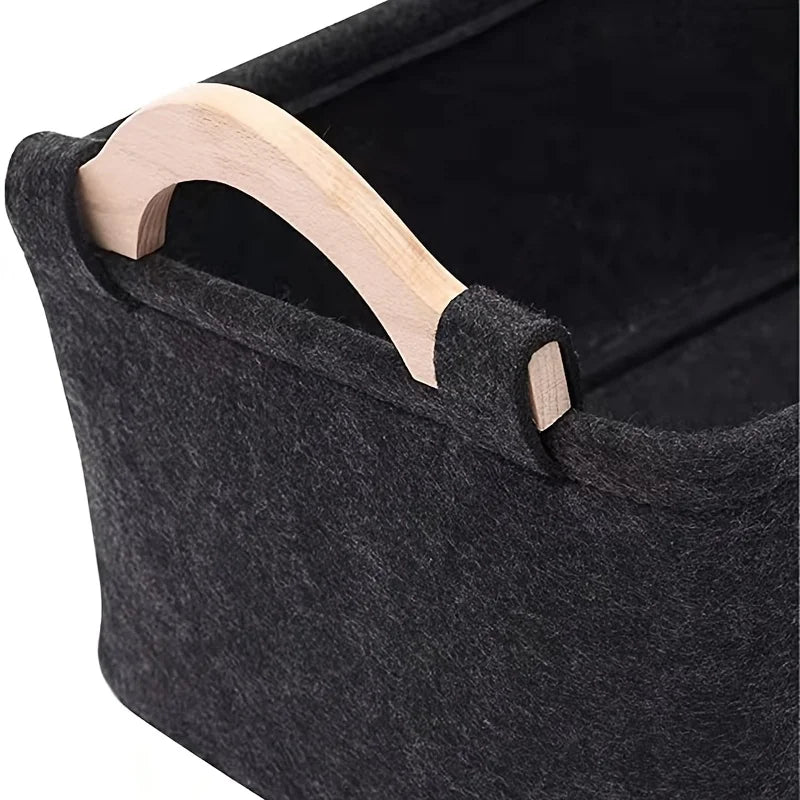 Felt Pet Toy Storage Basket Foldable Dog Toy Box